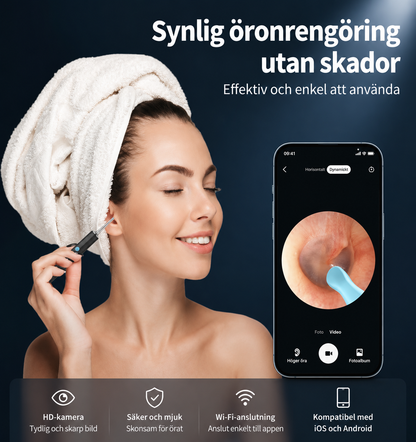 Ørevoksfjerner med kamera